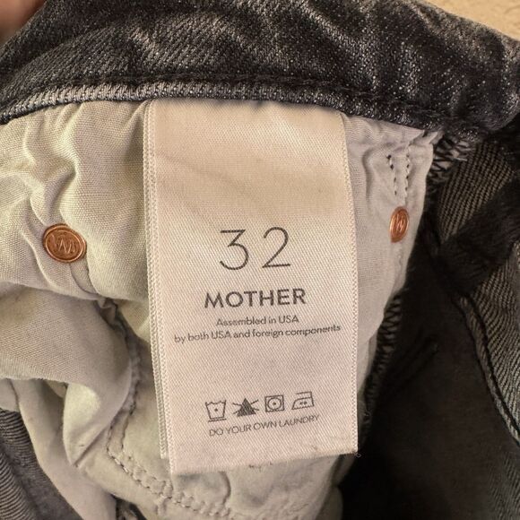 Mother Superior Jeans Womens 32 High Waisted Hiker Hover Washed Black Denim - Picture 9 of 15